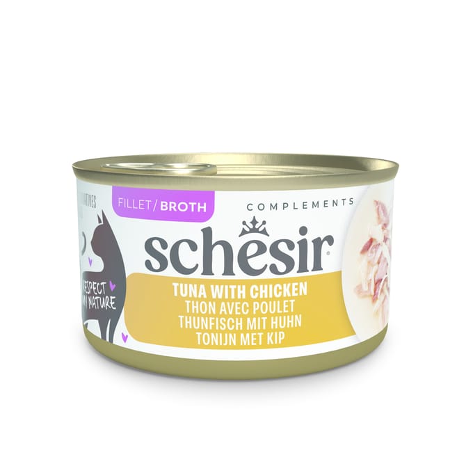 Voordeelpakket Schesir Complements in bouillon 24 x 70 g - Tonijn met Kip