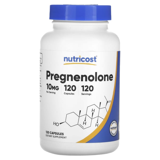 Nutricost, prégnénolone, 10mg, 120 gélules