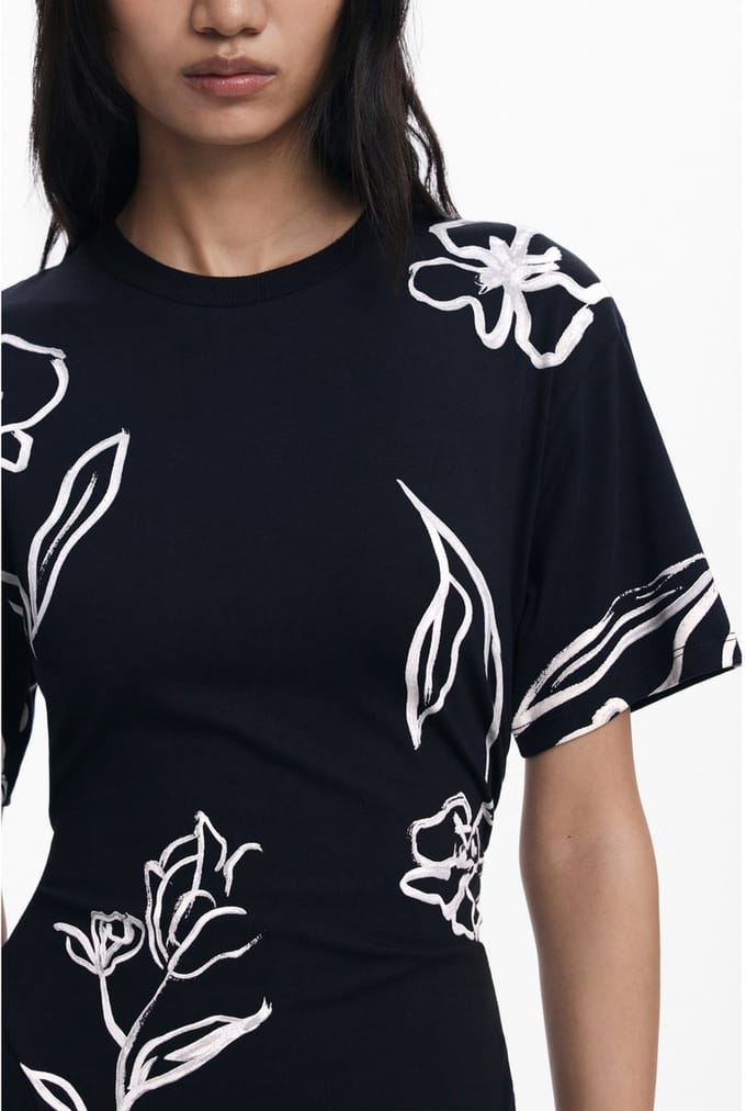 Desigual gebloemde jurk zwart