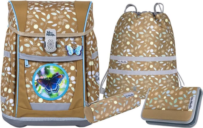McNeill Schooltas Tenero Schoolbag Set 5-delig Greta Mosterdgeel