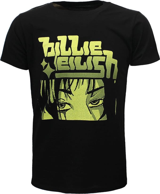 Billie Eilish Anime Billie Logo T-Shirt - Officiële Merchandise - M