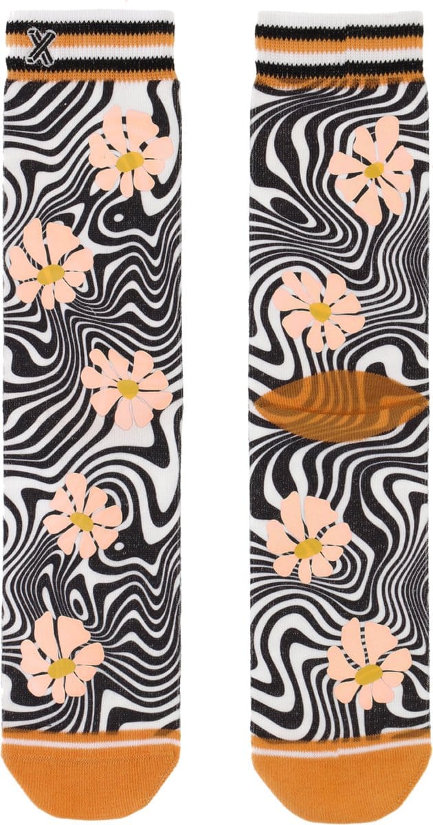 XPOOOS - Dames Retro Flowers Sokken - 1-Pack - Maat One Size