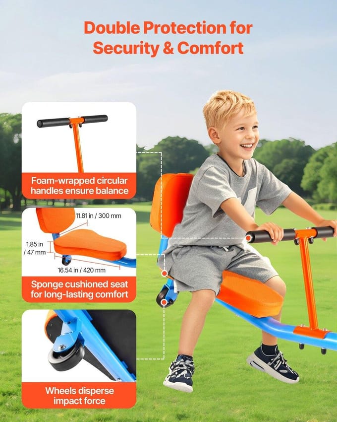Kinderwip 300 lbs Capaciteit 360 Graden Draaiend Wipwap Leeftijd 3+