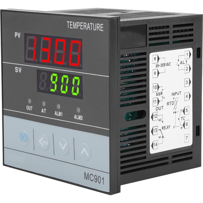 MC901 Digitale PID Temperatuurregelaar K-type PT100 Sensor Ingang Relais SSR Uitgang black
