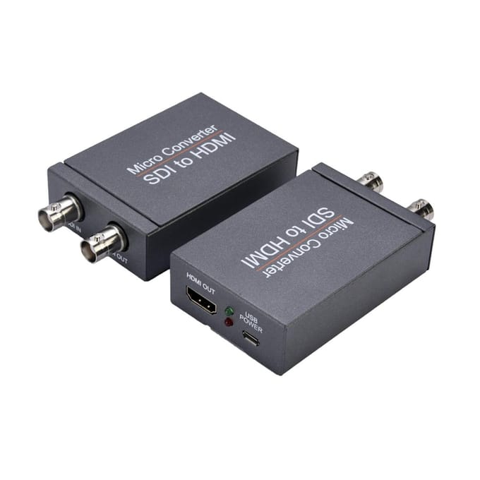 Convertisseur Micro SDI NK-M008 SDI vers MI/SDI vers SDI, sortie 2 routes, Mini 1080P, alimenté par USB gris