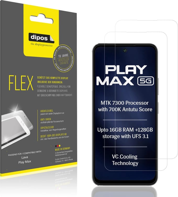 dipos – 2x Beschermfolie geschikt voor Lava Play Max | 3D Full Cover Screenprotector | 100% Passend