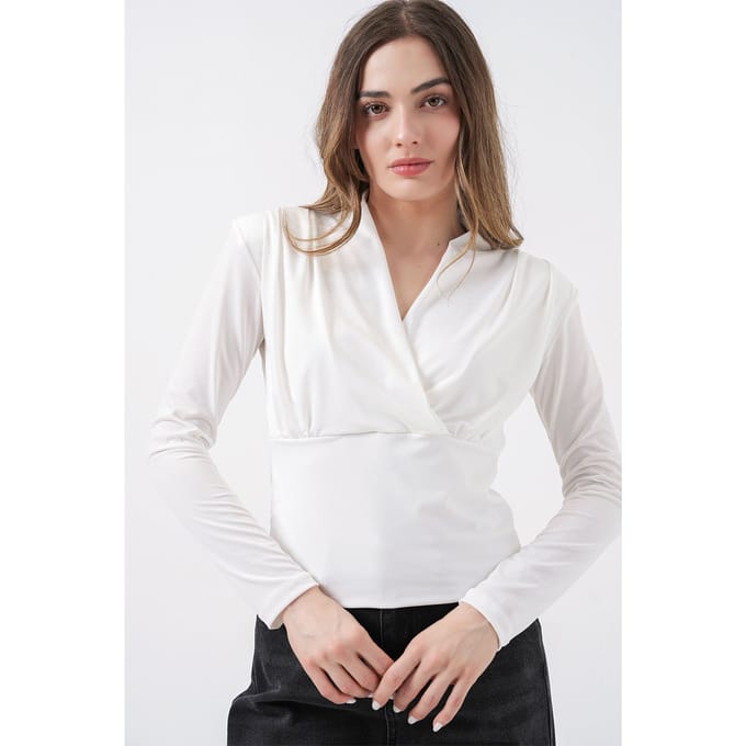 V-hals Drapé Blouse