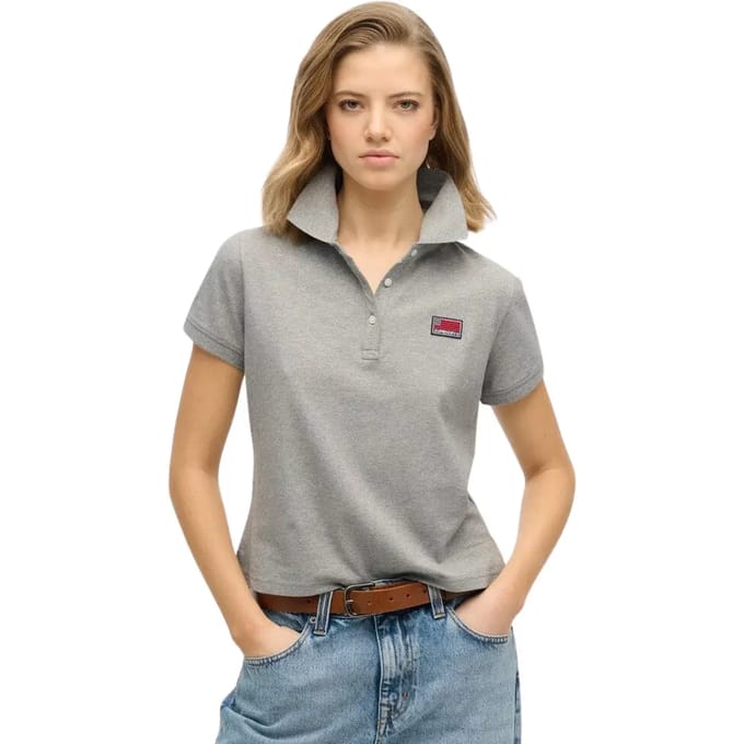 Superdry Athletic Essentials Poloshirt met Print Grijs Grootte: 38