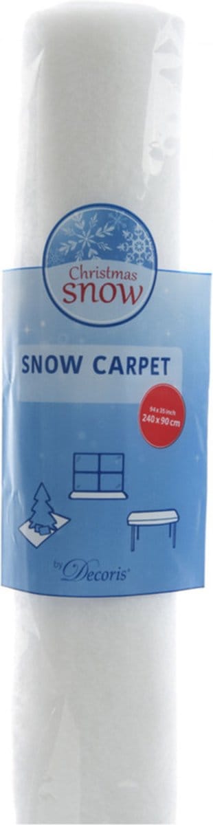 Sneeuwdeken - wit - polyester - 240 x 90 cm - sneeuwtapijt - kerstdecoratie