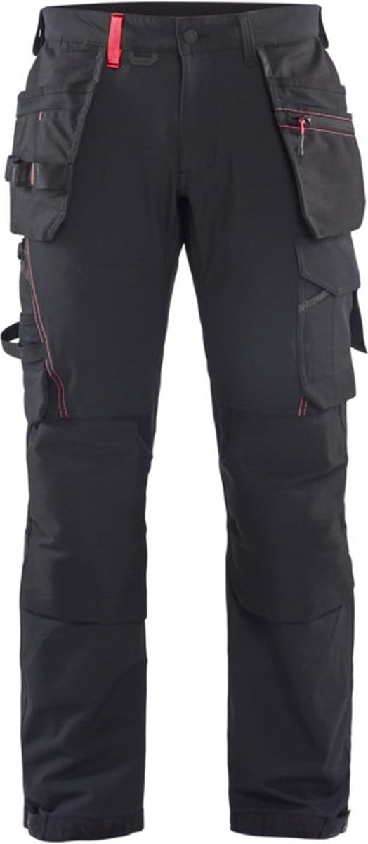 Blaklader Werkbroek met 4-weg stretch 1522-1645 - Zwart/Rood - D100