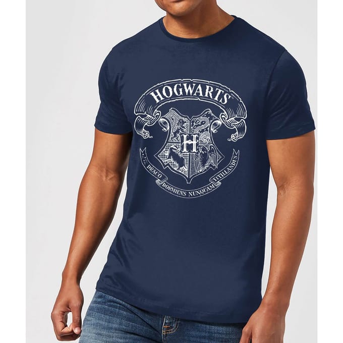 Harry Potter Hogwarts Crest T-shirt - Navy - S