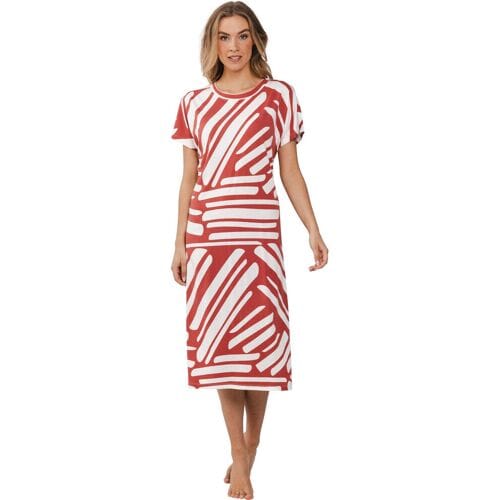 Dames Nachthemd Pastunette Premium - Geometric - Katoen/Modal - Maat 48