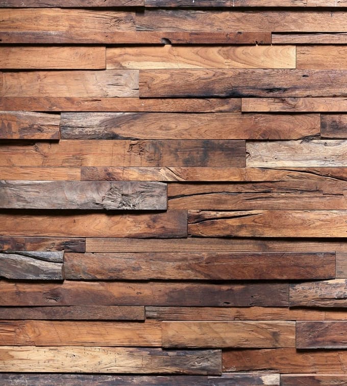 Fotobehang - Wooden Wall 225x250cm - Vliesbehang