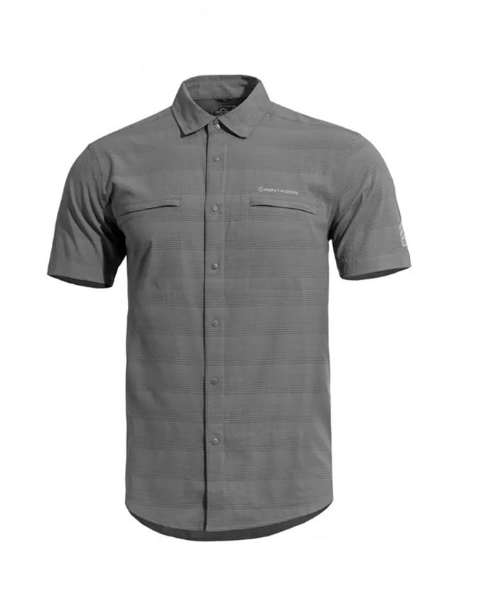 Pentagon Ripple Sunproof Overhemd Met Korte Mouwen Grijs M Man