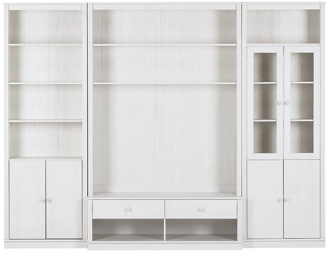 Anita-Wandmeubel - 2 Boekenkasten 1-lowboard - Wit