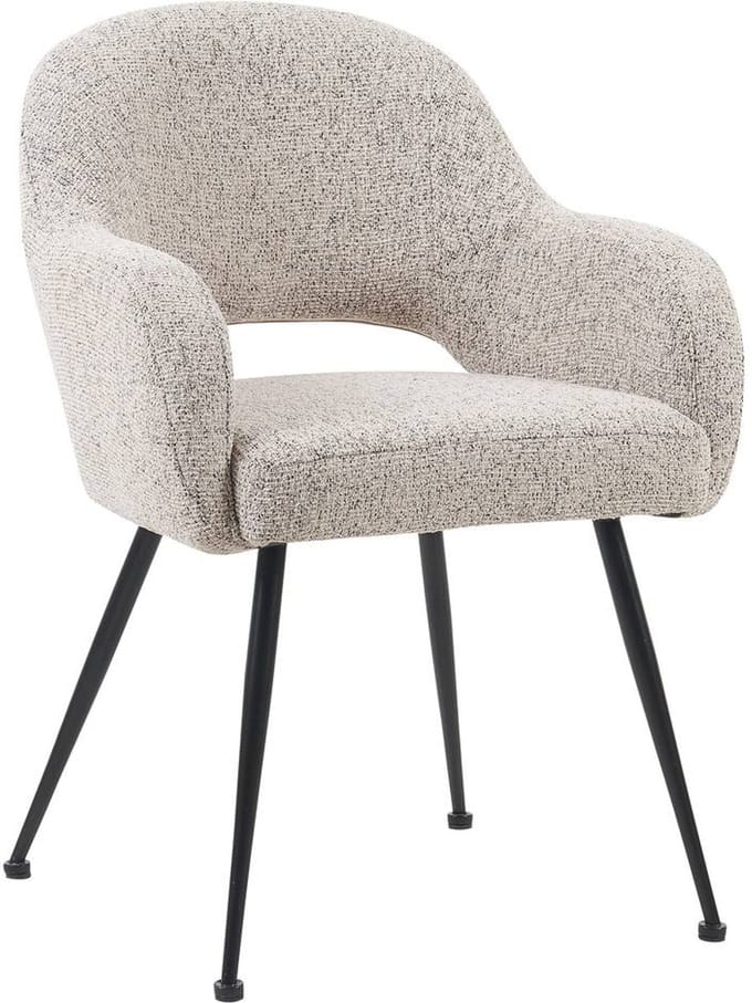 Goossens Eetkamerstoel Briggen - Met Armleuning - Stof - Beige