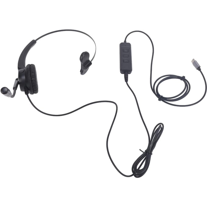 Telefoonheadset met microfoon met ruisonderdrukking Enkeloorsondersteuning USB C naar USB 3.5mm Connector
