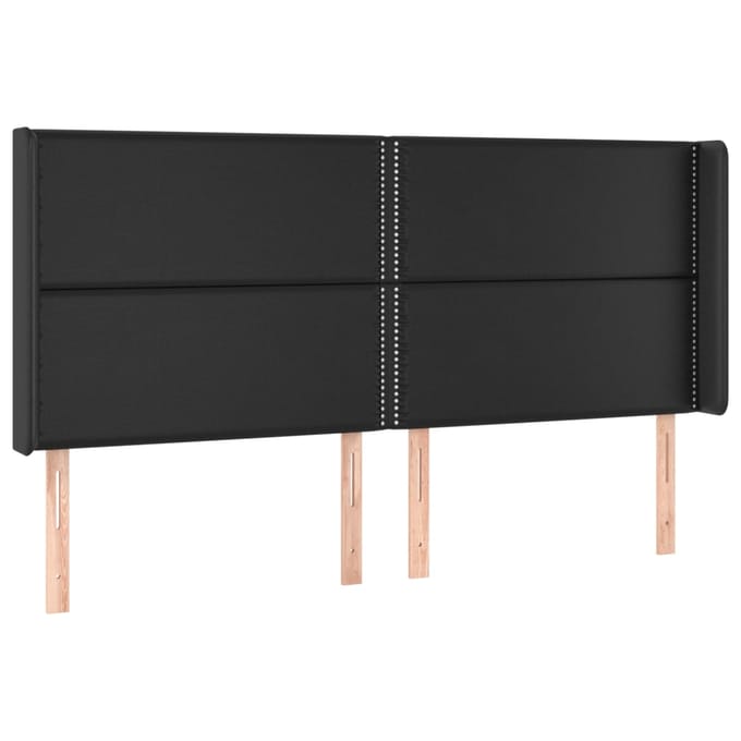 vidaXL - Hoofdbord - LED - 183x16x118/128 - cm - kunstleer - zwart