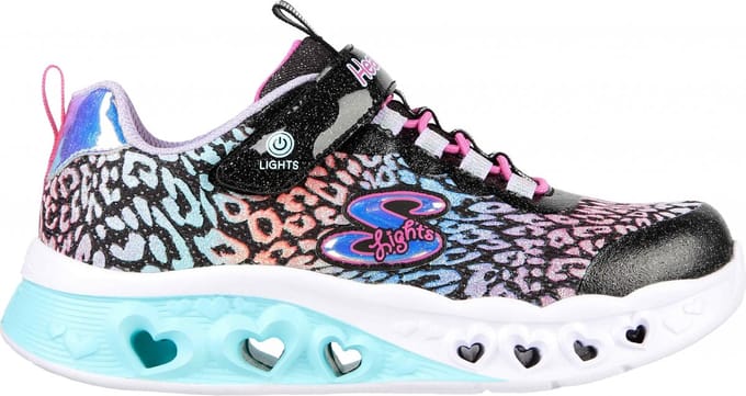 Skechers Flutter Heart Lights - Loves Meisjes Sneakers - Zwart/Multicolour