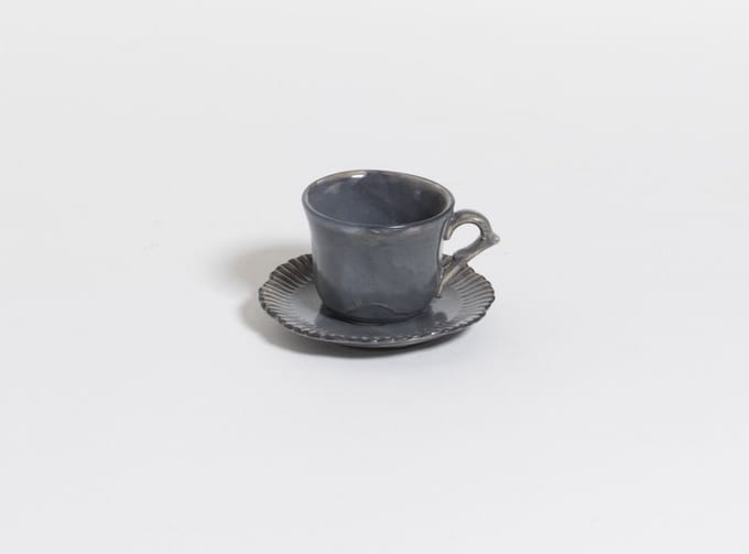 The Table attic - espresso kop en schotel - Ø 5,5 - 65 ml - handgemaakt - grijs