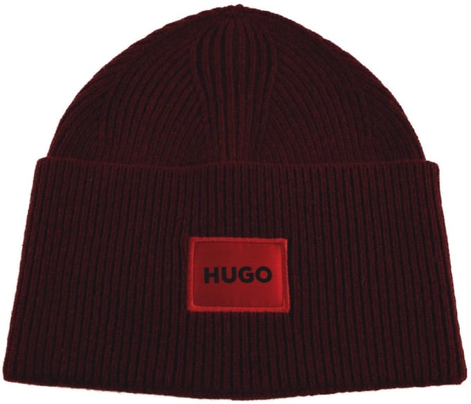 HUGO muts Xaff 6 Beanie Dark Red donkerrood