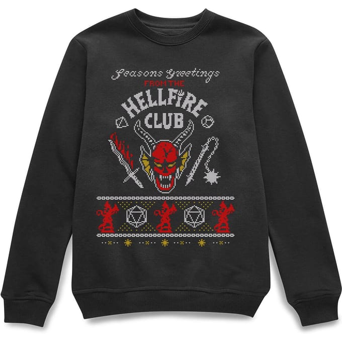 Stranger Things Hellfire Club Christmas Christmas Jumper - Black - S