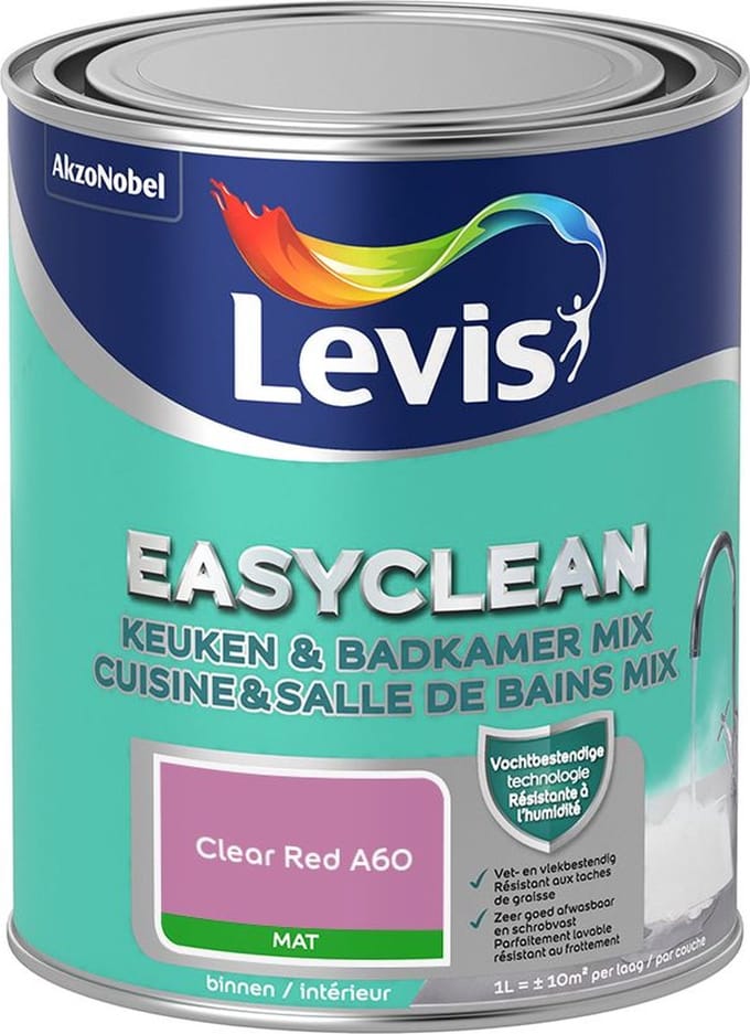 Levis - Easyclean Keuken & Badkamer Mix - Clear Red A60 - Mengverf - 1 L