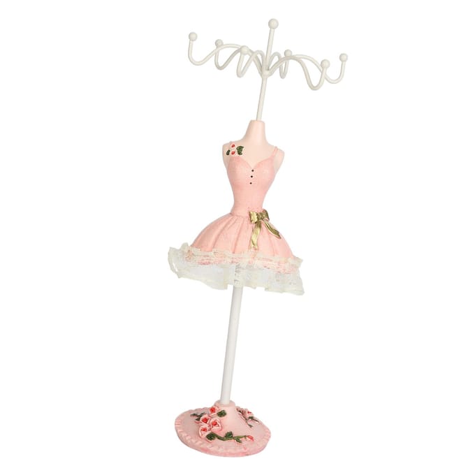Model Jurk Sieraden Display Standaard Hars IJzer Ruimtebesparend Oorbel Ketting Hangen Mannequin lichtroze kleur