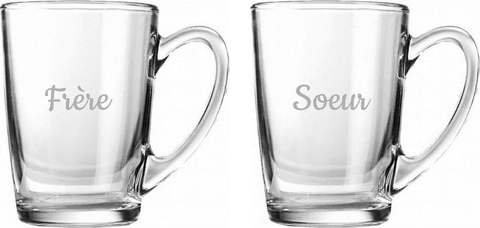 Theeglas gegraveerd - 32cl - Frere & Soeur