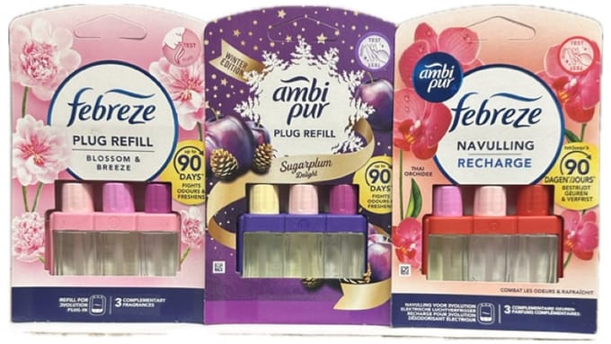 Ambi Pur - Luchtverfrisser - Navulling - 3Volution - Blossom & Breeze- Sugarplum Delight - Thai Orchidee - 3x 20ml