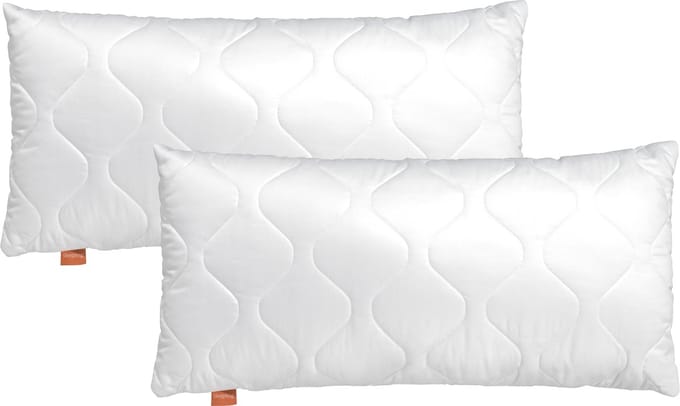 Sleepling 40 x 80 cm Hoofdkussen Basic 200 | set van 2 | navulbaar kussen | Made in EU | hoes van katoenmix | wasbaar op 60 graden | wit