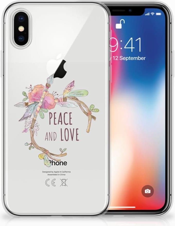 Apple iPhone X | Xs Telefoonhoesje met Naam Boho Text