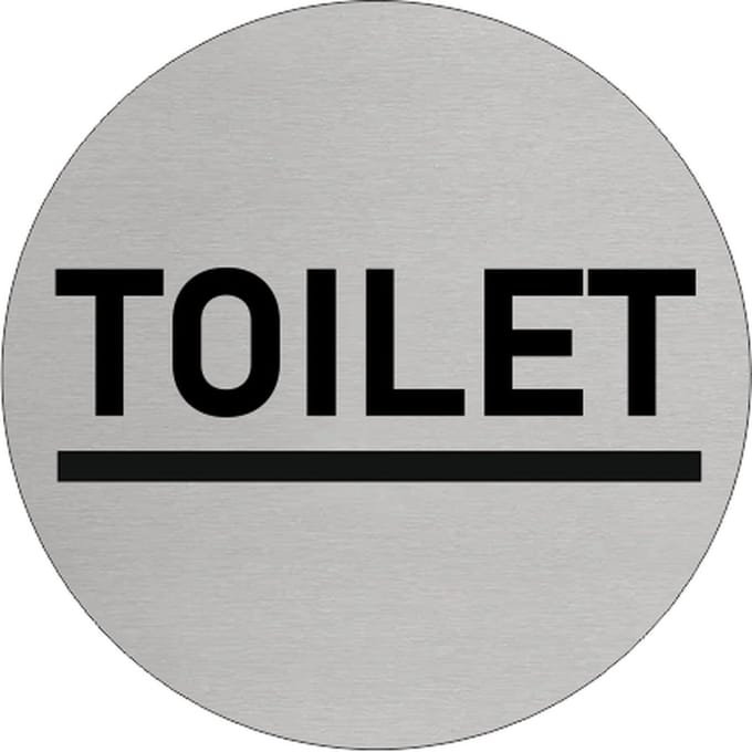 CombiCraft Aluminium deurbordje 'TOILET' Ø75 mm met 3M-tape