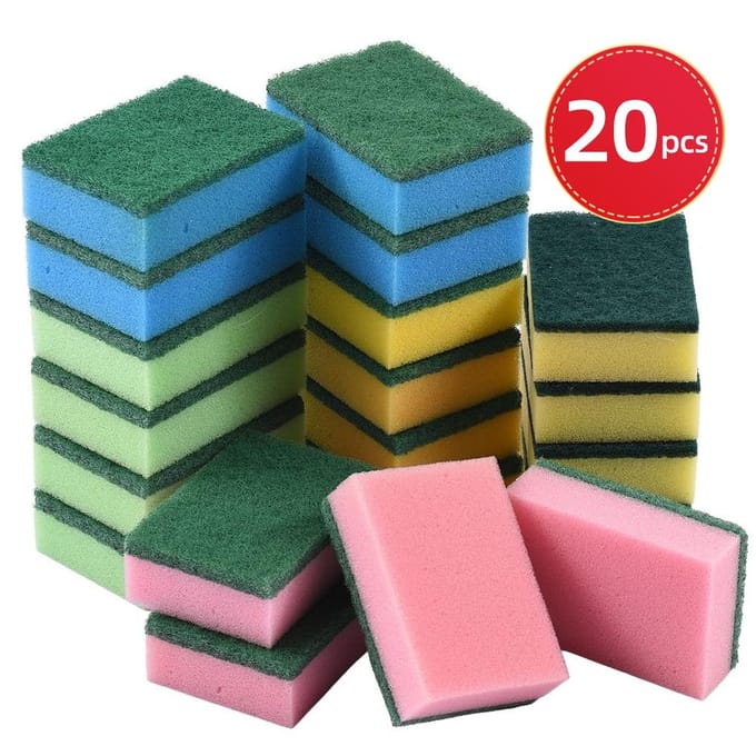 MOQ200 20PCS Lingettes Éponge Ménager Couleur Haute Densité Sable 10*7*3cm Chiffon Vaisselle Bloc Éponge black