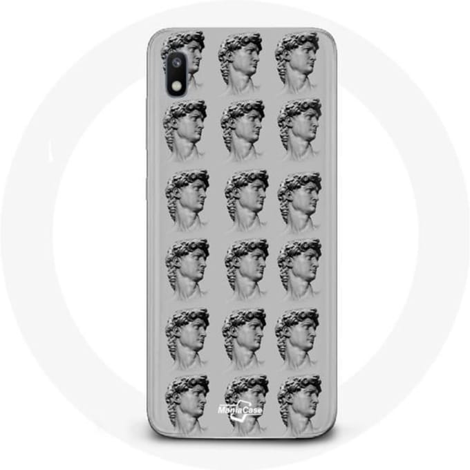 Coque pour Samsung Galaxy A10 Statue fond gris