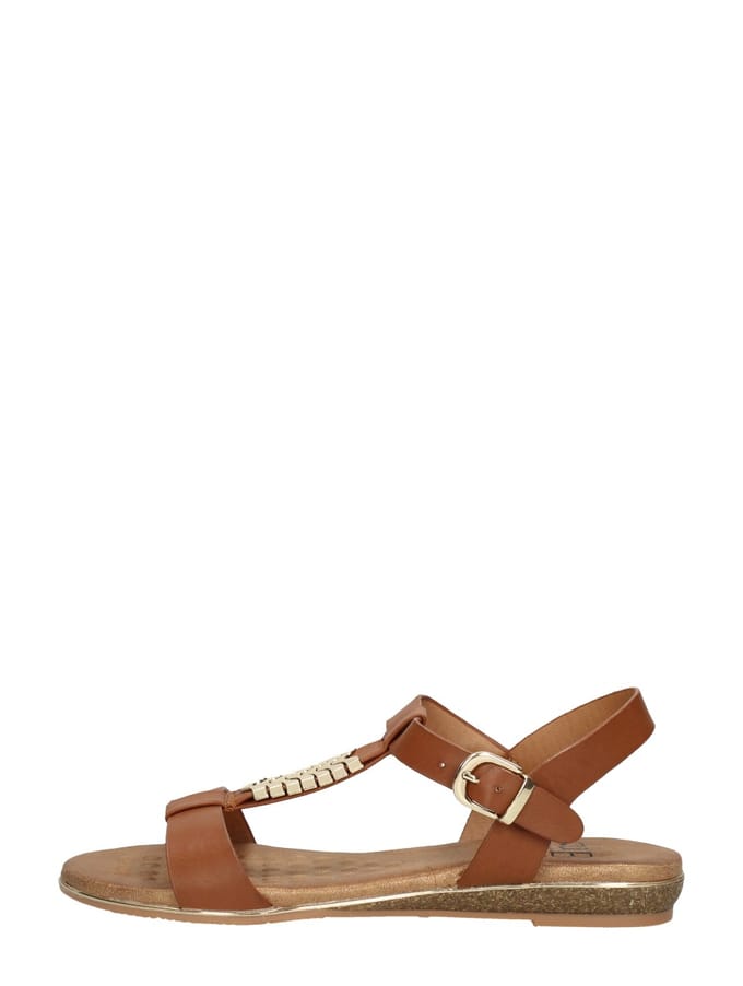 SUB55 Sandalen Plat Sandalen Plat - Cognac - Maat 38