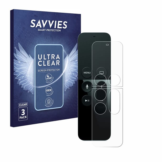 Savvies - Screenprotector voor Apple Remote Control Apple TV 4 - Folie Beschermfolie transparant 6 Stuks