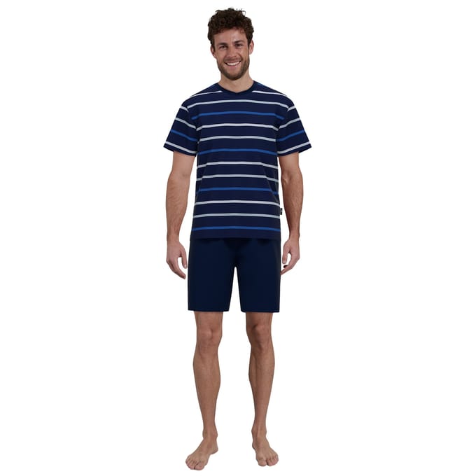 Götzburg shortama heren - donkerblauw gestreept - 452171/652 - maat 48