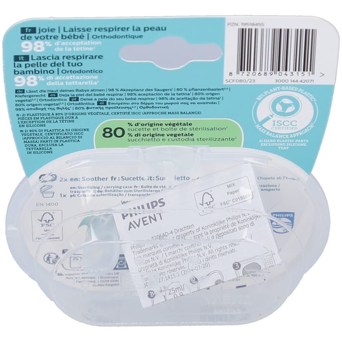 Philips Avent Pacifier ultra air 2 pack 0-6 mdr. hvid/blå