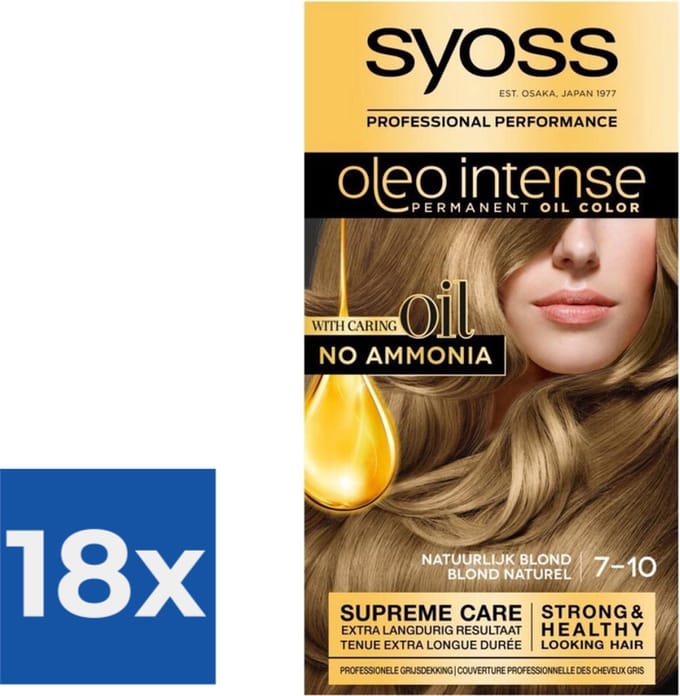 Syoss Oleo Intense - Haarverf - 7-10 - Natuurlijk Blond - 115ml x 18