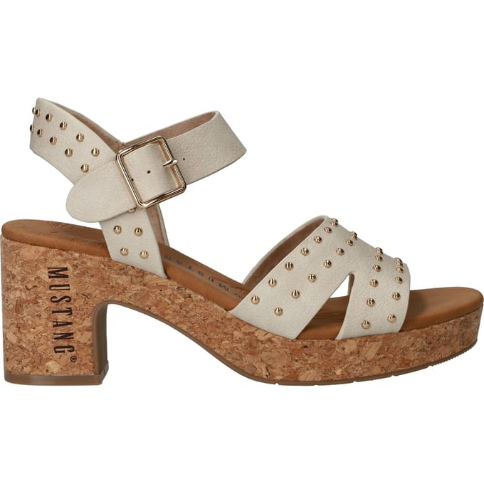 Sandalen Mustang Sandalen Hak Sandalen Hak - gebroken wit - Maat