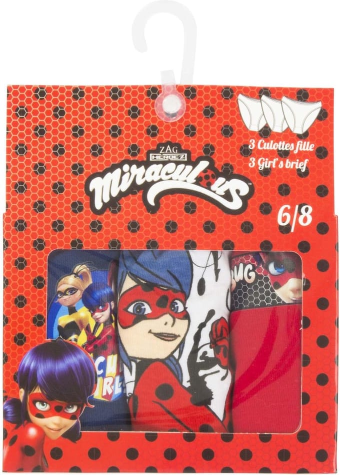Miraculous ladybug – 3 x onderbroek maat 92/98 - 2/3 jaar