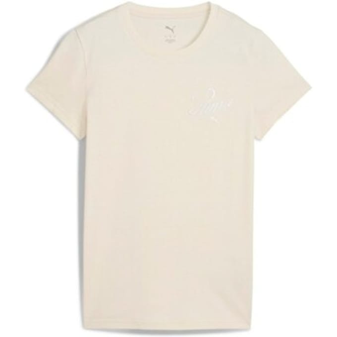 Puma Ess Script T-shirt Met Korte Mouwen Beige M Vrouw