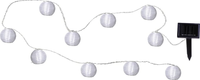 Star Trading Solarlantaarn lichtketting 'Festival', schemersensor, 10 LED's, wit, 270cm