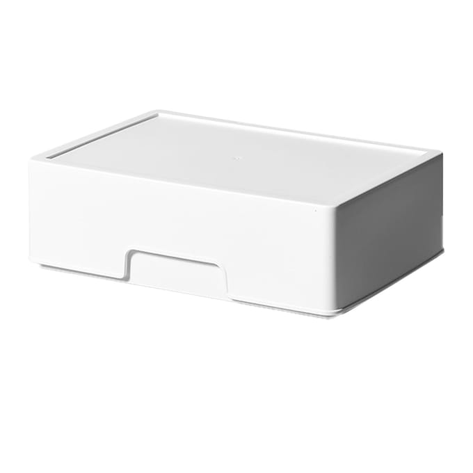 Plastic Opbergdoos met Deksel Labelvak Multifunctionele Lade Organizer Bak voor Make-up Schrijfwaren white