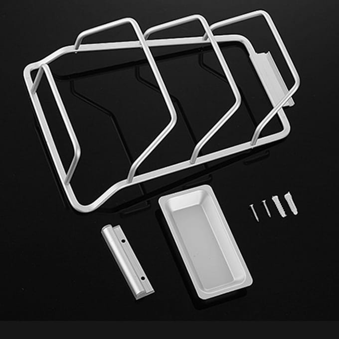 Pannendekselhouder Boorvrij Wandmontage Ruimtebesparend Aluminium Handpolijsten Roestvrij voor white