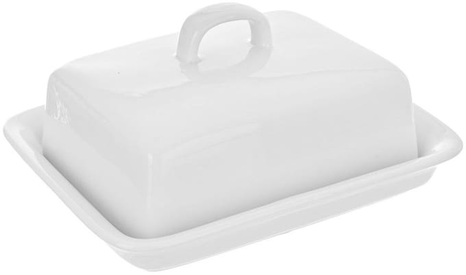 Orion - Witte Keramische Botervloot - 16x12,5x9 cm - Vaatwasserbestendig