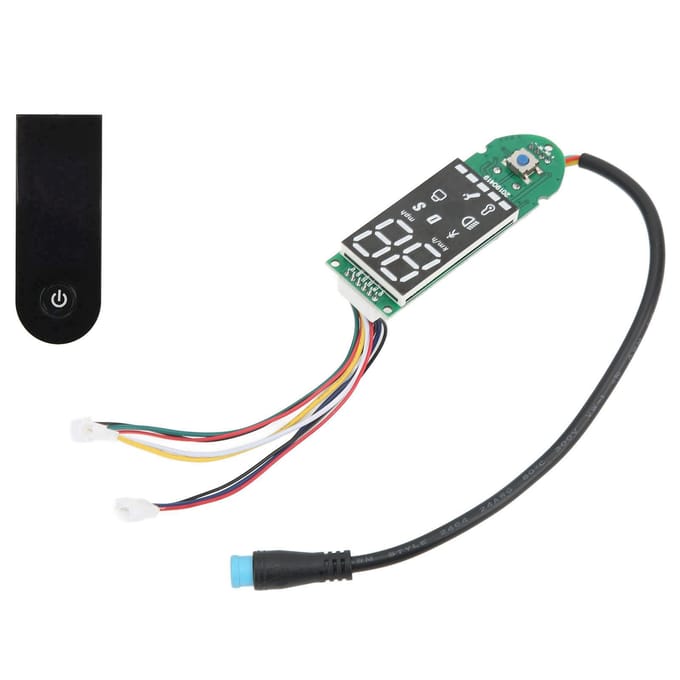 Elektrische Scooter Dashboard Set Metaal Digitaal Waterdicht Dashboard Vervanging met Cover voor M365 gray