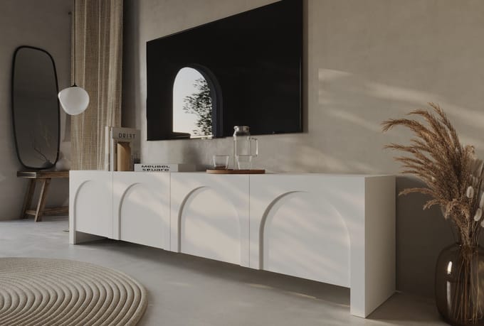 Meubel Square - TV meubel Salamia - Mat Wit - 204cm - TV kast