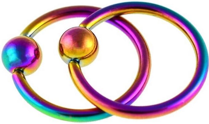 Fako Bijoux® - Ball Closure Piercing - Ring - 8mm - Multicolour - 2 Stuks